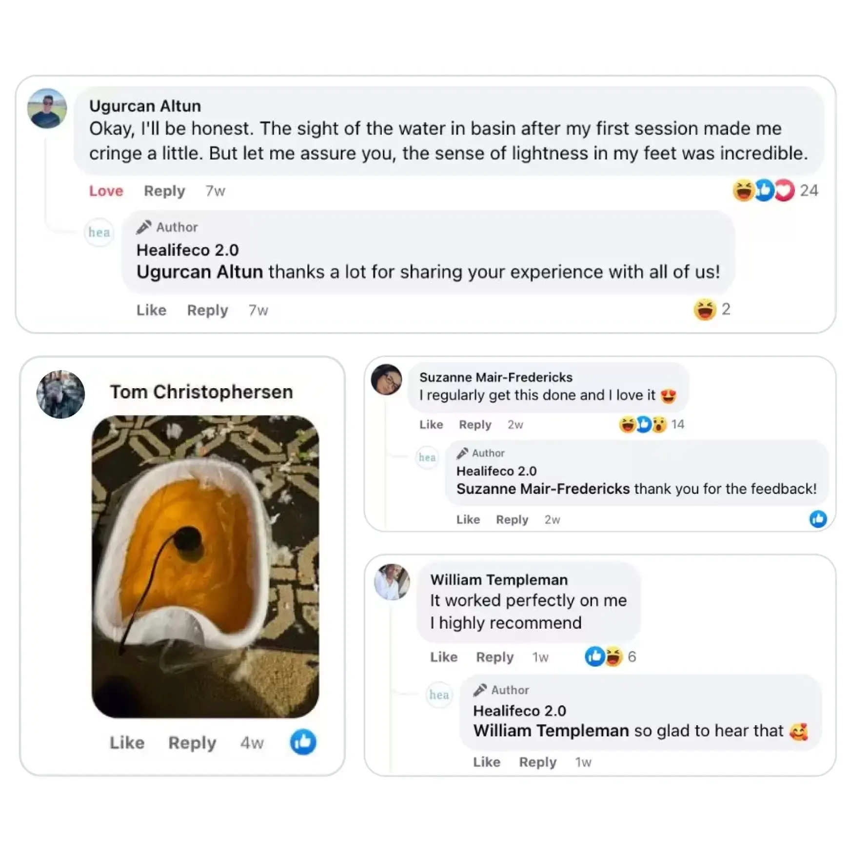 Healifeco social media comment screenshot 2