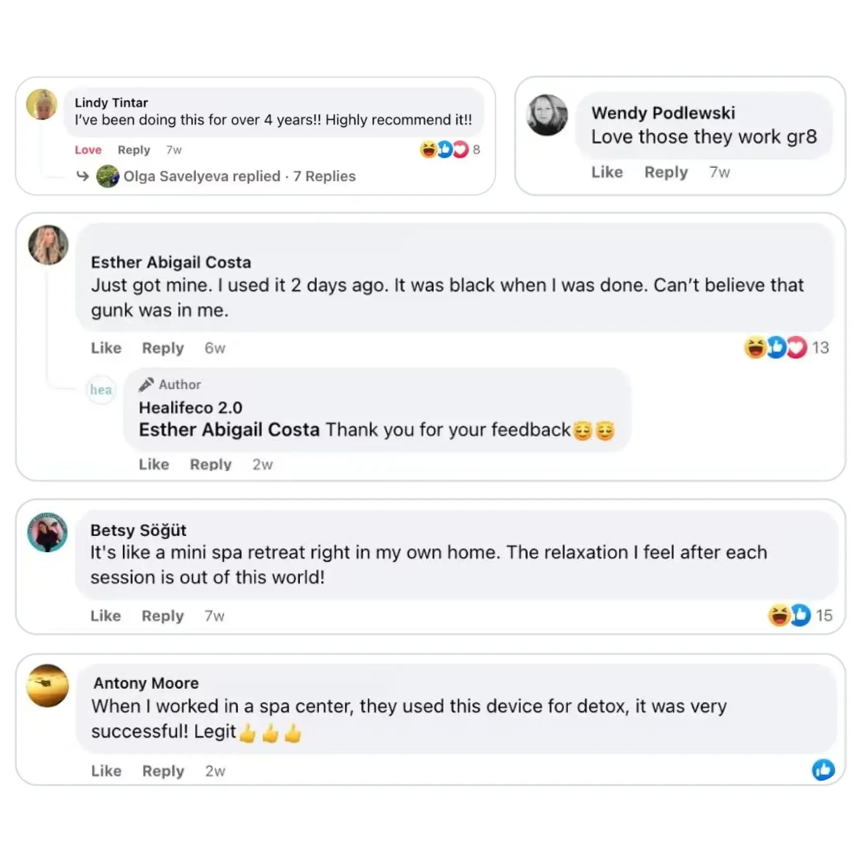 Healifeco social media comment screenshot 4