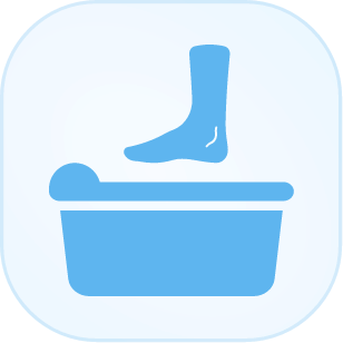 Place your feet into the basin